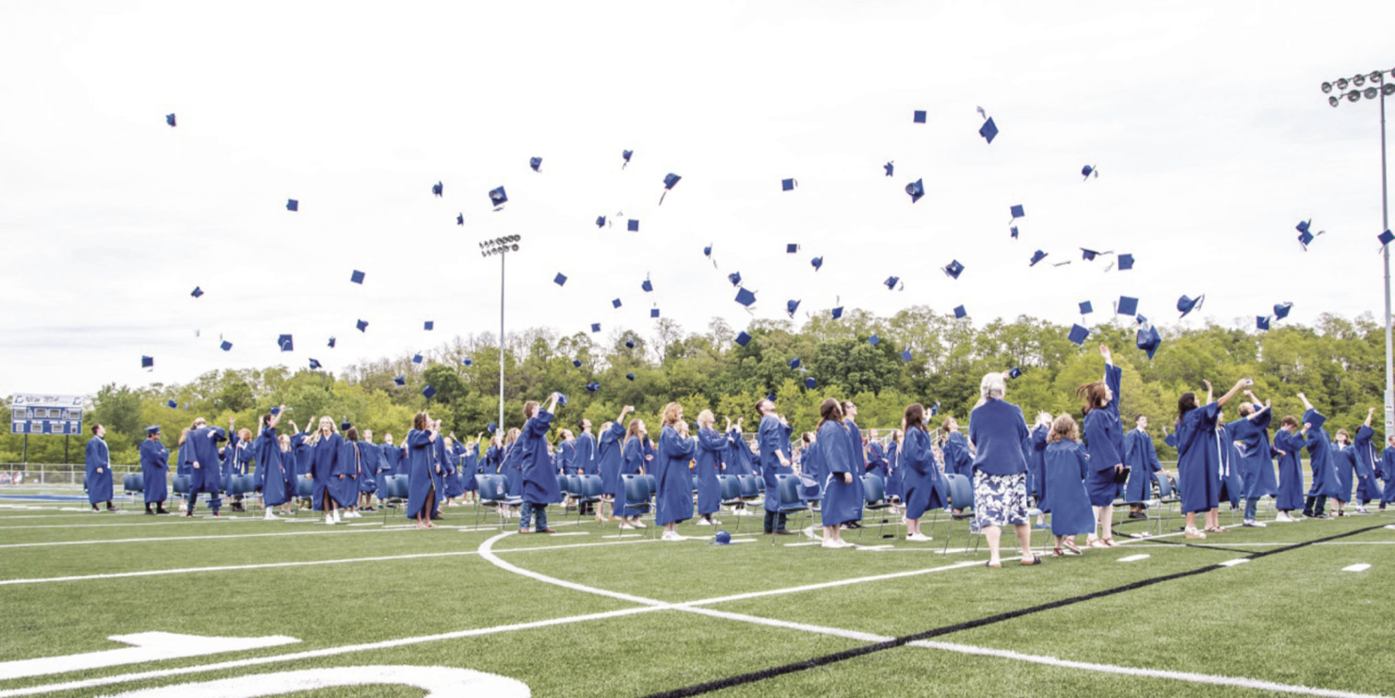 Caps in the air